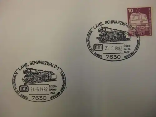 Sonderstempel DB Lahr 1982