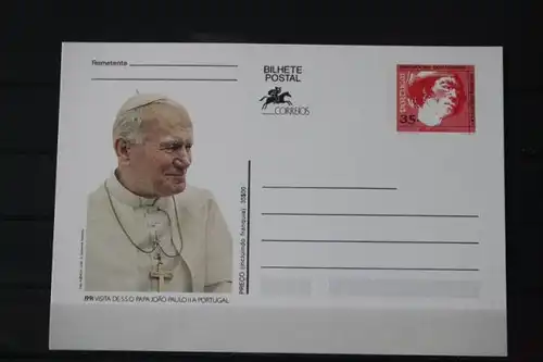 Ganzsache Portugal Papstvisite 1991, Papst Johannes Paul II.
