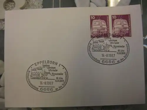 Sonderstempel, DB, Eppelborn 1987, 90 Jahre Illtalbahn