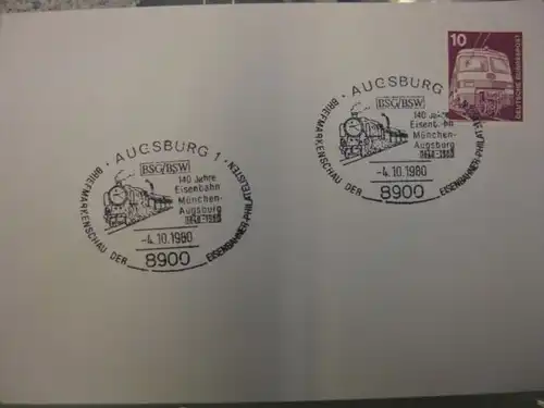 Sonderstempel, DB, Augsburg 1980