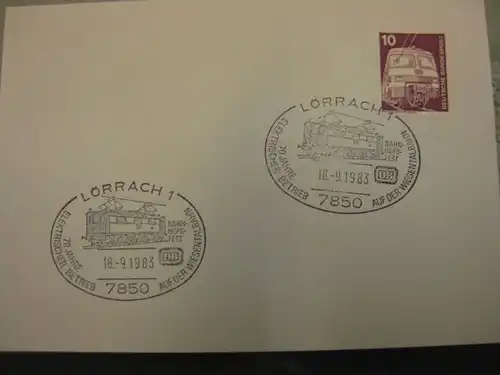 Sonderstempel, DB, Lörrach 1983