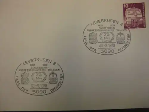 Sonderstempel, DB, Leverkusen 1978