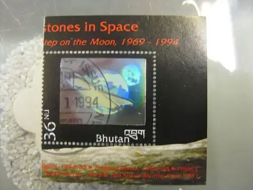 Hologramm, Blockmarke 36 NU, Mondlandung Bhutan 1994
