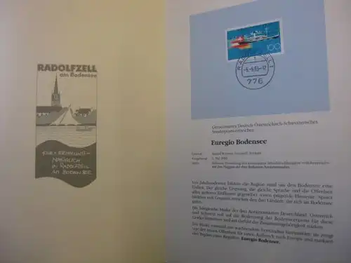 Gemeinschaftsausgabe Bodensee EUREGIO Klappkarte mit Michel-Nummer1678