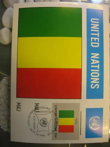 Maximumkarte UNO New York, MK U.N.N.Y.; Flaggenserie: Mali 
von 1980