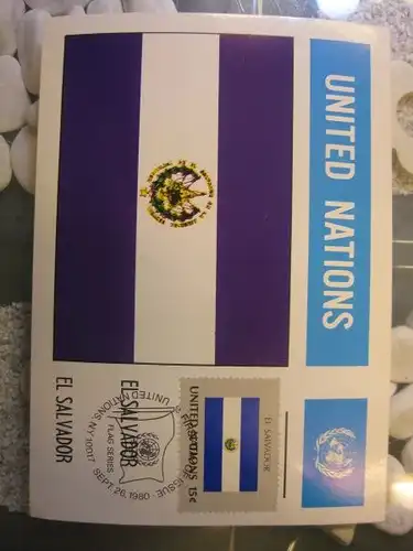 Maximumkarte UNO New York, MK U.N.N.Y.; Flaggenserie: Salvador, El Salvador 
von 1980