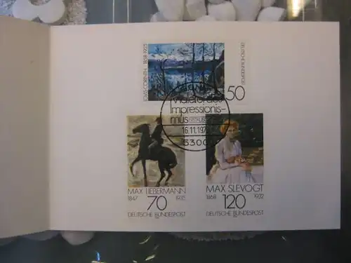 Ministerkarte, Klappkarte klein, Typ V,
  zur Ausgabe Impessionisten, Malerei, 1978 mit Unterschrift Minister Kurt Gscheidle