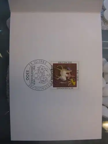 Ministerkarte, Klappkarte klein, Typ V,
 Tag der Briefmarke 1983, mit Faksimile-Unterschrift des Ministers Schwarz-Schilling