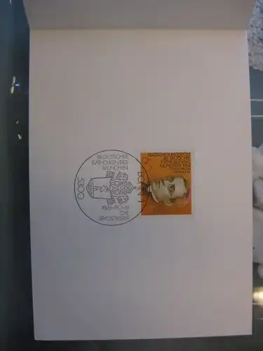Ministerkarte, Klappkarte klein, Typ V,
  Katholikentag 1984, mit Faksimile-Unterschrift des Ministers Schwarz-Schilling