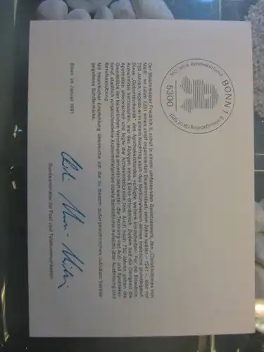 Ministerkarte, Klappkarte klein, Typ V,
 Apotheker 1991, mit Faksimile-Unterschrift des Ministers Schwarz-Schilling