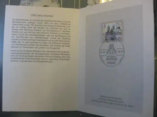 Klappkarte der GD Post, Faltkarte Typ DP1a mit Faksimile-Unterschrift Klaus Zumwinkel ; Nachfolgekarten der Ministerkarten Typ V, Münster