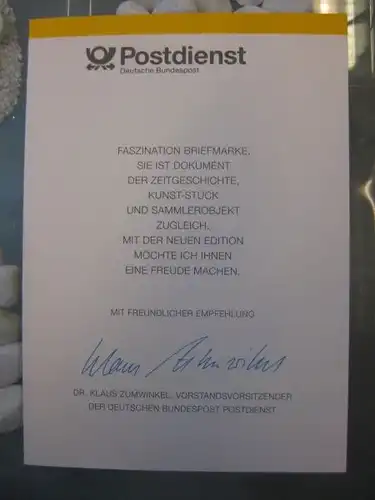 Klappkarte der GD Post, Faltkarte Typ DP1a mit Faksimile-Unterschrift Klaus Zumwinkel ; Nachfolgekarten der Ministerkarten Typ V, Seewarte Hamburg