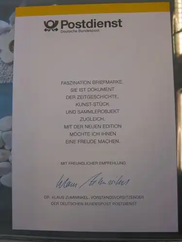 Klappkarte der GD Post, Faltkarte Typ DP1h mit Faksimile-Unterschrift Klaus Zumwinkel ; Nachfolgekarten der Ministerkarten Typ V, Für den Sport
