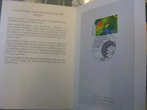 Klappkarte der GD Post, Faltkarte Typ DP1a mit Faksimile-Unterschrift Klaus Zumwinkel ; Nachfolgekarten der Ministerkarten Typ V,  Gartenbauausstellung Stuttgart