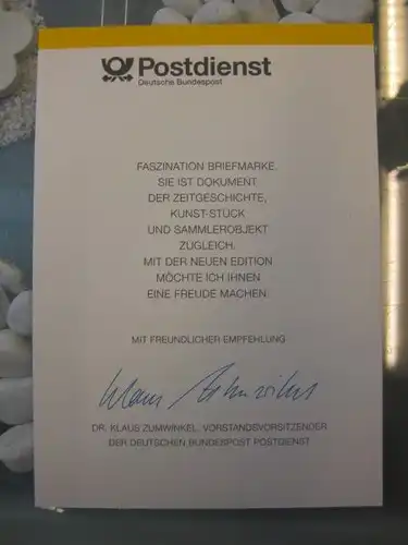 Klappkarte der GD Post, Faltkarte Typ DP1a mit Faksimile-Unterschrift Klaus Zumwinkel ; Nachfolgekarten der Ministerkarten Typ V,  Coburger Convent