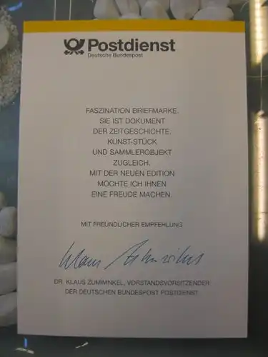 Klappkarte der GD Post, Faltkarte Typ DP1a mit Faksimile-Unterschrift Klaus Zumwinkel ; Nachfolgekarten der Ministerkarten Typ V,  Wappen Niedersachsen