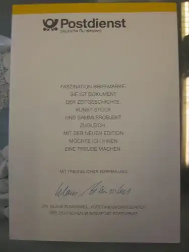 Klappkarte der GD Post, Faltkarte Typ DP1h mit Faksimile-Unterschrift Klaus Zumwinkel ; Nachfolgekarten der Ministerkarten Typ V, Bilder aus Deutschland