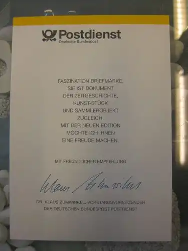 Klappkarte der GD Post, Faltkarte Typ DP1a mit Faksimile-Unterschrift Klaus Zumwinkel ; Nachfolgekarten der Ministerkarten Typ V,  DS Sehenswürdigkeiten 41 ct.