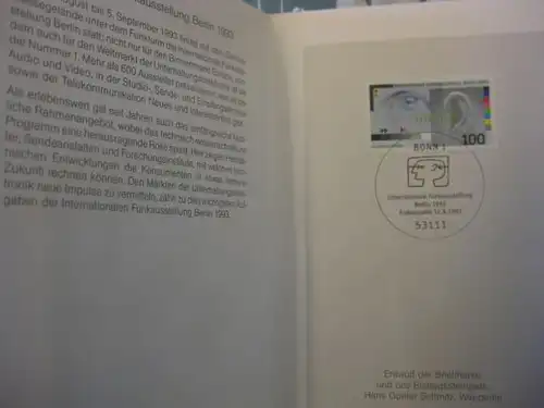 Klappkarte der GD Post, Faltkarte Typ DP1a mit Faksimile-Unterschrift Klaus Zumwinkel ; Nachfolgekarten der Ministerkarten Typ V,  Funkausstellung Berlin