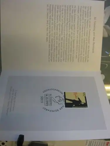 Klappkarte der GD Post, Faltkarte Typ DP1a mit Faksimile-Unterschrift Klaus Zumwinkel ; Nachfolgekarten der Ministerkarten Typ V,  Max Reinhardt 1993