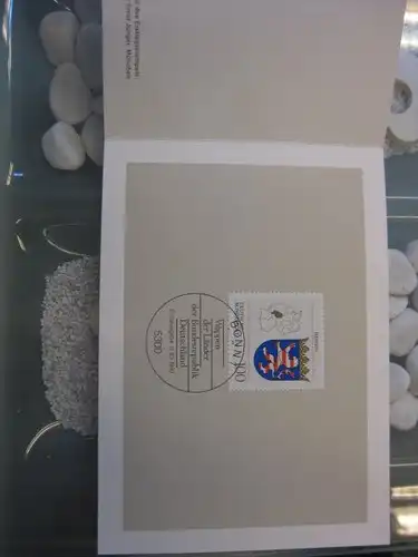 Ministerkarte, Klappkarte klein, Typ V,
  Wappen Hessen, mit Faksimile-Unterschrift des Ministers 