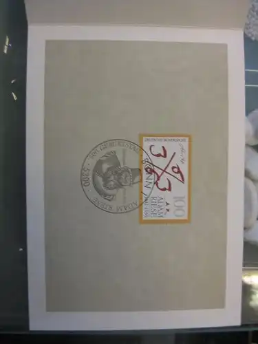 Ministerkarte, Klappkarte klein, Typ V,
 Adam Riese 1992 mit Unterschrift Minister Schwarz-Schilling