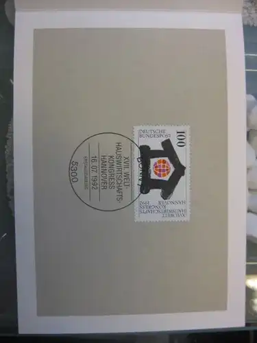 Ministerkarte, Klappkarte klein, Typ V,
 Hauswirtschaft 1992 mit Unterschrift Minister Schwarz-Schilling