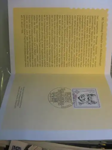 Klappkarte der GD Post, Faltkarte Typ DP1 mit Faksimile-Unterschrift Klaus Zumwinkel ; Nachfolgekarten der Ministerkarten Typ V,  von Bodelschwingh 1996