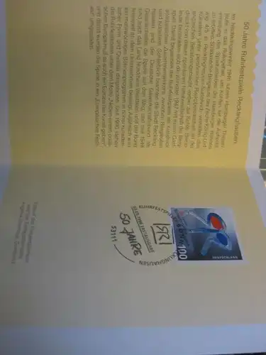 Klappkarte der GD Post, Faltkarte Typ DP1  Ruhrfestspiele 1996 mit Faksimile-Unterschrift Klaus Zumwinkel ; Nachfolgekarten der Ministerkarten Typ V