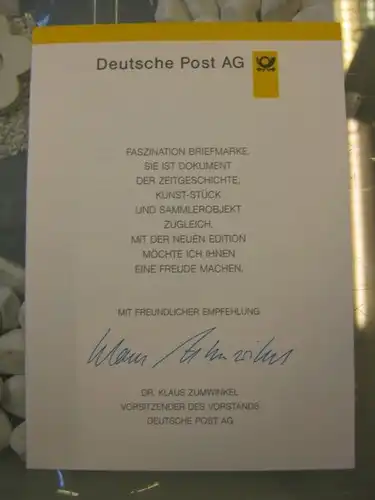 Klappkarte der GD Post, Faltkarte Typ DP1  Leibnitz  1996 mit Faksimile-Unterschrift Klaus Zumwinkel ; Nachfolgekarten der Ministerkarten Typ V