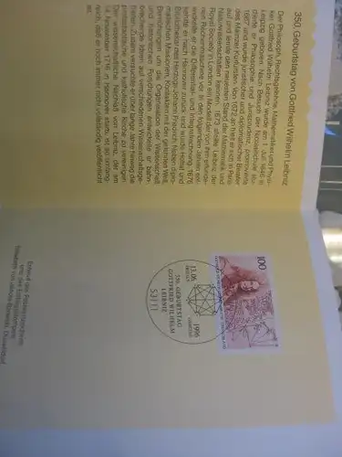 Klappkarte der GD Post, Faltkarte Typ DP1  Leibnitz  1996 mit Faksimile-Unterschrift Klaus Zumwinkel ; Nachfolgekarten der Ministerkarten Typ V