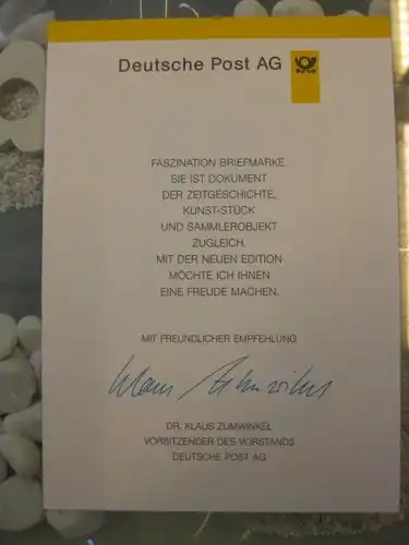 Klappkarte der GD Post, Faltkarte Typ DP1, Heidelberg,  1996 mit Faksimile-Unterschrift Klaus Zumwinkel ; Nachfolgekarten der Ministerkarten Typ V