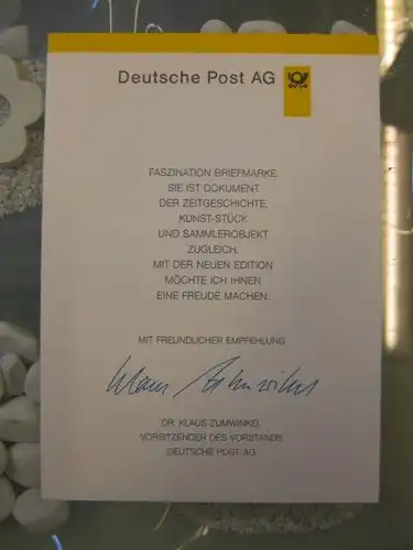 Klappkarte der GD Post, Faltkarte Typ DP1, UNICEF,  1996 mit Faksimile-Unterschrift Klaus Zumwinkel ; Nachfolgekarten der Ministerkarten Typ V