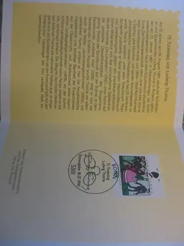 Klappkarte der GD Post, Faltkarte Typ DP1, Thoma,  1996 mit Faksimile-Unterschrift Klaus Zumwinkel ; Nachfolgekarten der Ministerkarten Typ V
