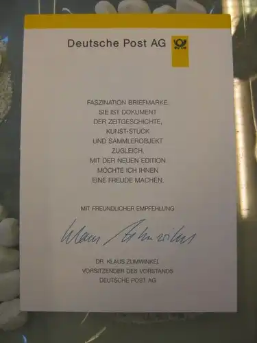 Klappkarte der GD Post, Faltkarte Typ DP1, Lincke,  1996 mit Faksimile-Unterschrift Klaus Zumwinkel ; Nachfolgekarten der Ministerkarten Typ V