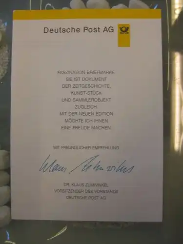 Klappkarte der GD Post, Faltkarte Typ DP1, Homöophatie,  1996 mit Faksimile-Unterschrift Klaus Zumwinkel ; Nachfolgekarten der Ministerkarten Typ V