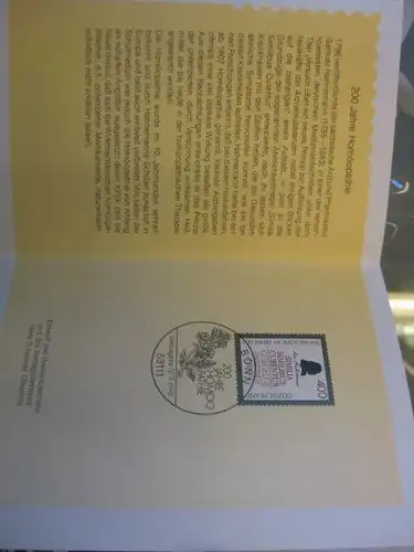 Klappkarte der GD Post, Faltkarte Typ DP1, Homöophatie,  1996 mit Faksimile-Unterschrift Klaus Zumwinkel ; Nachfolgekarten der Ministerkarten Typ V