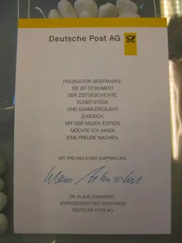 Klappkarte der GD Post, Faltkarte Typ DP1, Zuckmayer,  1996 mit Faksimile-Unterschrift Klaus Zumwinkel ; Nachfolgekarten der Ministerkarten Typ V