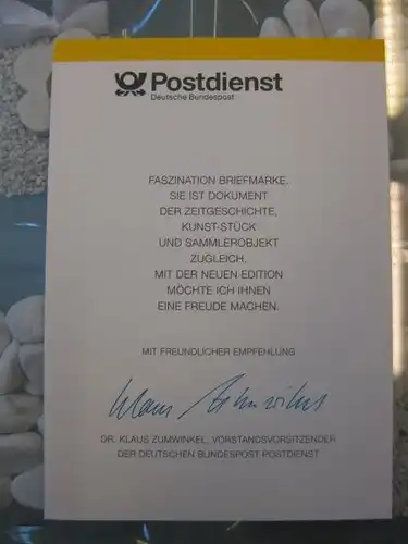 Klappkarte der GD Post, Faltkarte Typ DP1, Hertz,  1994 mit Faksimile-Unterschrift Klaus Zumwinkel ; Nachfolgekarten der Ministerkarten Typ V