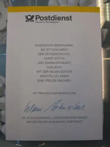 Klappkarte der GD Post, Faltkarte Typ DP1, Wappen Sachsen,  1994 mit Faksimile-Unterschrift Klaus Zumwinkel ; Nachfolgekarten der Ministerkarten Typ V