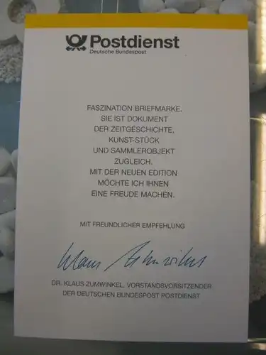 Klappkarte der GD Post, Faltkarte Typ DP1, Wappen Sachsen-Anhalt,  1994 mit Faksimile-Unterschrift Klaus Zumwinkel ; Nachfolgekarten der Ministerkarten Typ V