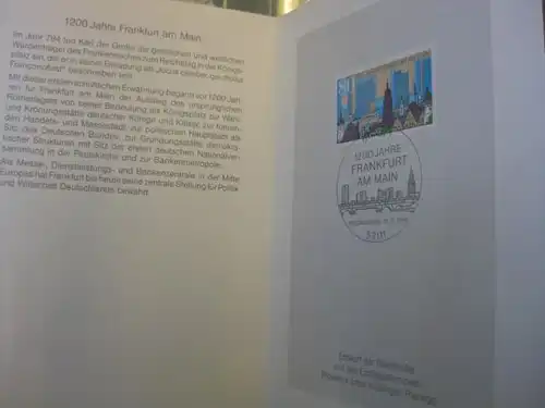 Klappkarte der GD Post, Faltkarte Typ DP1, Frankfurt, 1994 mit Faksimile-Unterschrift Klaus Zumwinkel ; Nachfolgekarten der Ministerkarten Typ V