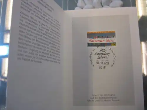 Klappkarte der GD Post, Faltkarte Typ DP1, Ausländer, 1994 mit Faksimile-Unterschrift Klaus Zumwinkel ; Nachfolgekarten der Ministerkarten Typ V