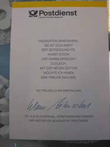Klappkarte der GD Post, Faltkarte Typ DP1, Frauenkirche, 1994 mit Faksimile-Unterschrift Klaus Zumwinkel ; Nachfolgekarten der Ministerkarten Typ V