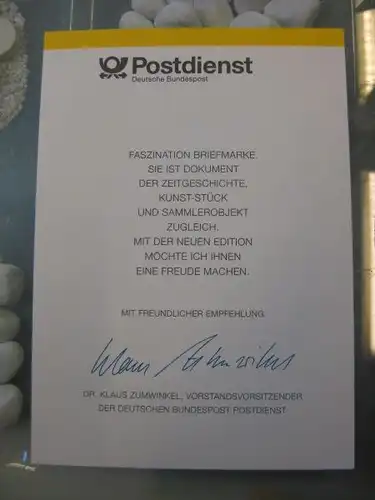 Klappkarte der GD Post, Faltkarte Typ DP1,Umweltschutz, 1994 mit Faksimile-Unterschrift Klaus Zumwinkel ; Nachfolgekarten der Ministerkarten Typ V