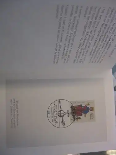 Klappkarte der GD Post, Faltkarte Typ DP1,Kaiser Friedrich II., 1994 mit Faksimile-Unterschrift Klaus Zumwinkel ; Nachfolgekarten der Ministerkarten Typ V