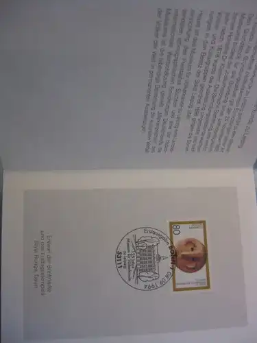 Klappkarte der GD Post, Faltkarte Typ DP1,Völkerkundemuseum Leipzig , 1994 mit Faksimile-Unterschrift Klaus Zumwinkel ; Nachfolgekarten der Ministerkarten Typ V