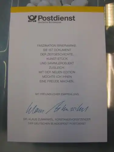 Klappkarte der GD Post, Faltkarte Typ DP1, Bedeutende Frauen 80, 100 Pf., 1994 mit Faksimile-Unterschrift Klaus Zumwinkel ; Nachfolgekarten der Ministerkarten Typ V