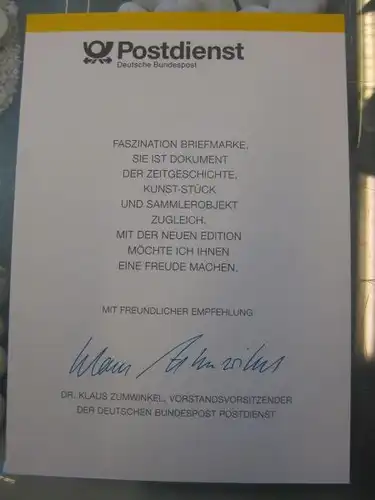 Klappkarte der GD Post, Faltkarte Typ DP1, Hl. Wolfgsng, 1994 mit Faksimile-Unterschrift Klaus Zumwinkel ; Nachfolgekarten der Ministerkarten Typ V