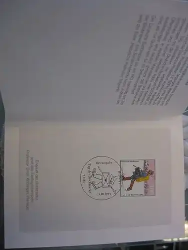 Klappkarte der GD Post, Faltkarte Typ DP1, Tag der Briefmarke 1994 mit Faksimile-Unterschrift Klaus Zumwinkel ; Nachfolgekarten der Ministerkarten Typ V